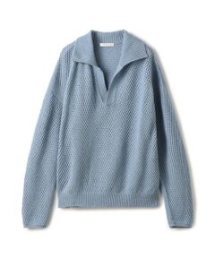 【WEB・一部店舗限定】ウールメッシュ ポロプルオーバー