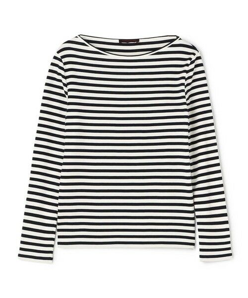 TOMORROWLAND / トゥモローランド Tシャツ | コットンフライスボーダー ロングスリーブプルオーバー（68 ネイビー系）