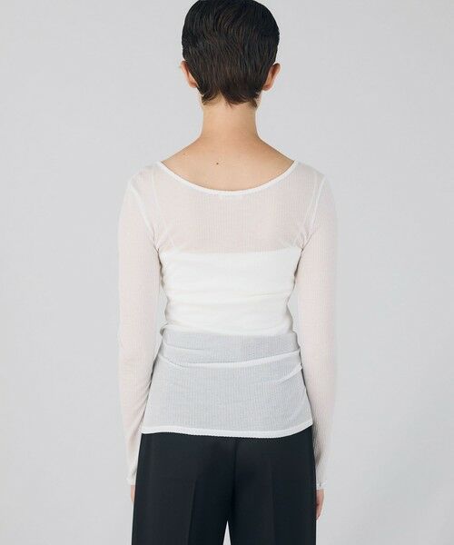 TOMORROWLAND / トゥモローランド カットソー | ライトシアーサッカー ラウンドネックプルオーバー | 詳細11