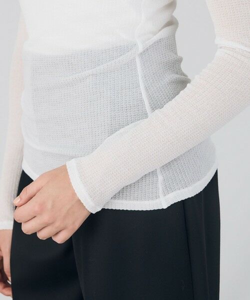 TOMORROWLAND / トゥモローランド カットソー | ライトシアーサッカー ラウンドネックプルオーバー | 詳細13