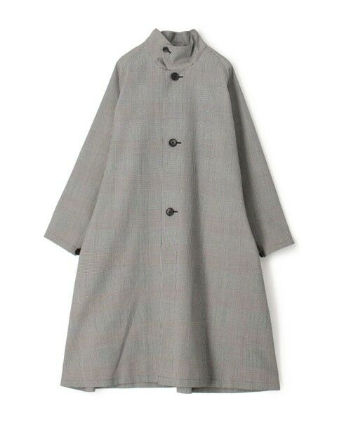 TOMORROWLAND/トゥモローランド ウールギャバジン ガンクラブチェックスタンドカラーコート 18 ブラック系 M