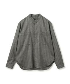 TOMORROWLAND / トゥモローランド シャツ・ブラウス | ライトフラノストレッチ スタンドカラーシャツ