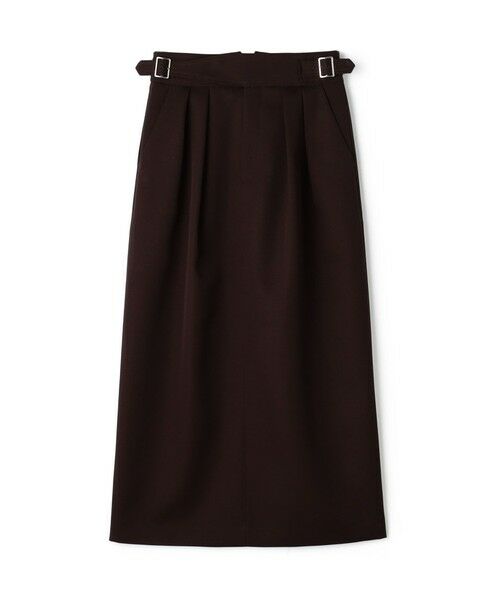 TOMORROWLAND / トゥモローランド ロング・マキシ丈スカート | ウールギャバジン グルカスカート(49 ダークブラウン)