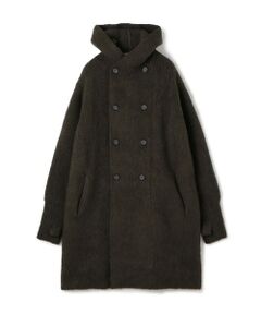 TOMORROWLAND / トゥモローランド ニット・セーター | ウール カシミヤ シルク フーデット ダブルブレスト ニットコート