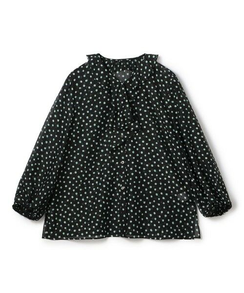 TOMORROWLAND / トゥモローランド シャツ・ブラウス(半袖以外) | シアーフラワープリント フレアータイブラウス(56 ブラック系)