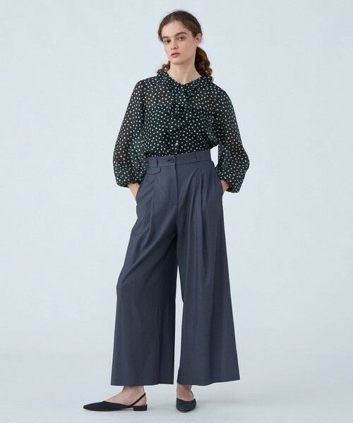 TOMORROWLAND / トゥモローランド シャツ・ブラウス(半袖以外) | シアーフラワープリント フレアータイブラウス | 詳細1