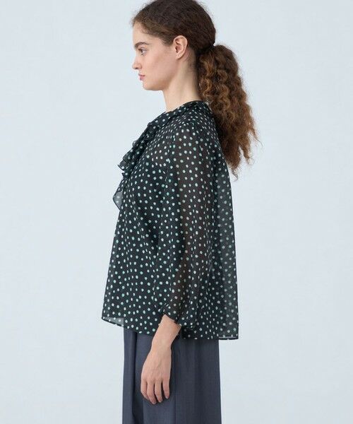 TOMORROWLAND / トゥモローランド シャツ・ブラウス(半袖以外) | シアーフラワープリント フレアータイブラウス | 詳細3