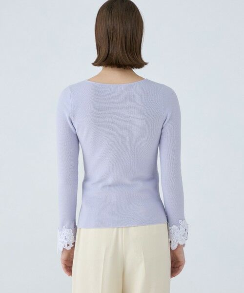 TOMORROWLAND / トゥモローランド ニット・セーター | レーステープコンビ ボートネックプルオーバー | 詳細4