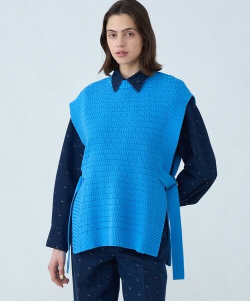 TOMORROWLAND / トゥモローランド ベスト | ハイブリッドコットン クルーネックベスト | 詳細2