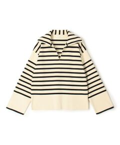 ■【WEB限定】パネルボーダー スキッパープルオーバー