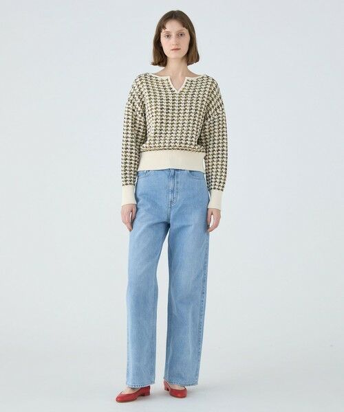TOMORROWLAND / トゥモローランド ニット・セーター | ハウンドトゥース キーネックプルオーバー | 詳細1