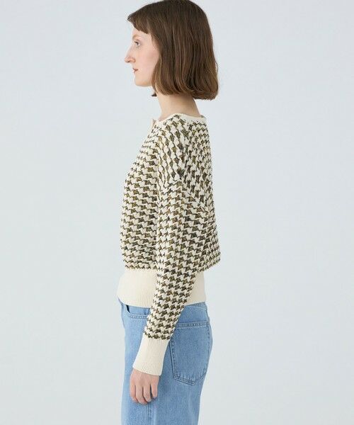 TOMORROWLAND / トゥモローランド ニット・セーター | ハウンドトゥース キーネックプルオーバー | 詳細3