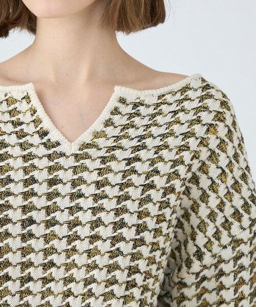 TOMORROWLAND / トゥモローランド ニット・セーター | ハウンドトゥース キーネックプルオーバー | 詳細5