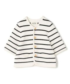 TOMORROWLAND / トゥモローランド ノーカラージャケット | モスライクステッチ ハーフスリーブジャケット