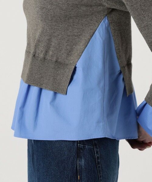 TOMORROWLAND / トゥモローランド ニット・セーター | ファブリックコンビ クルーネックプルオーバー | 詳細8