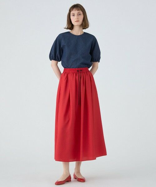 TOMORROWLAND / トゥモローランド ロング・マキシ丈スカート | 【WEB限定】クレープサテン ギャザーロングスカート | 詳細1