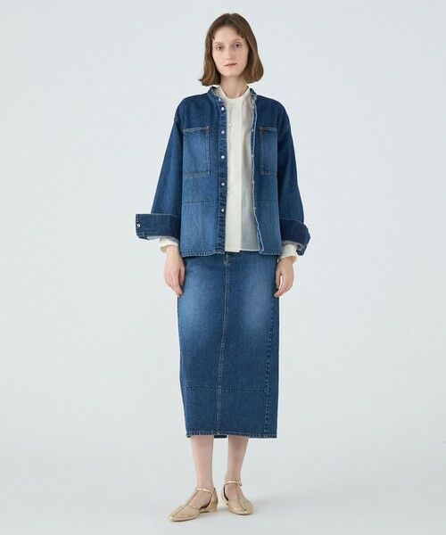 TOMORROWLAND / トゥモローランド デニムスカート | コットンデニム Iラインロングスカート | 詳細1