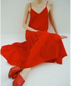 TOMORROWLAND / トゥモローランド ロング・マキシ丈ワンピース | 【WEB限定】クレープサテン ティアードキャミソールワンピース