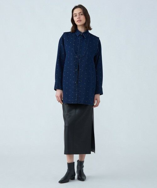 TOMORROWLAND / トゥモローランド ベスト | デニムスパークジャカード Vネックミディジレ | 詳細1