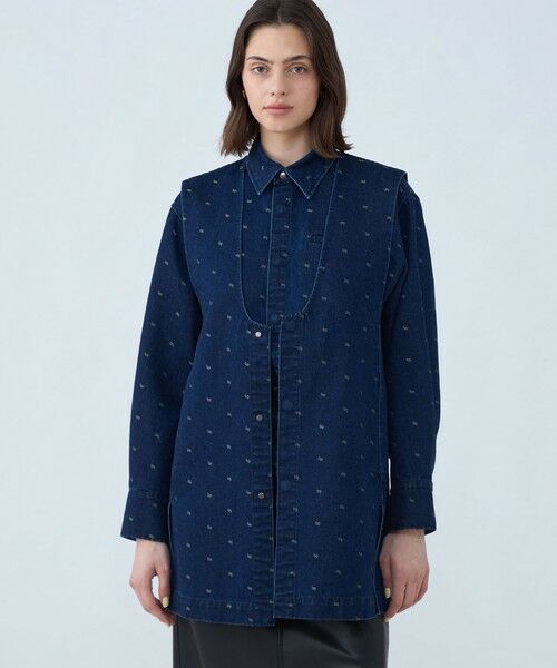 TOMORROWLAND / トゥモローランド ベスト | デニムスパークジャカード Vネックミディジレ | 詳細2