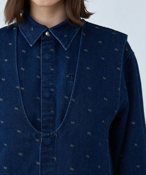 TOMORROWLAND / トゥモローランド ベスト | デニムスパークジャカード Vネックミディジレ | 詳細6