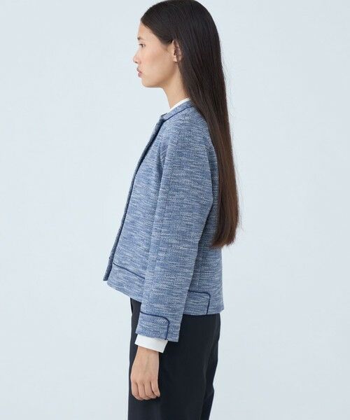 TOMORROWLAND / トゥモローランド ノーカラージャケット | ラメツイード クルーネックジャケット | 詳細4