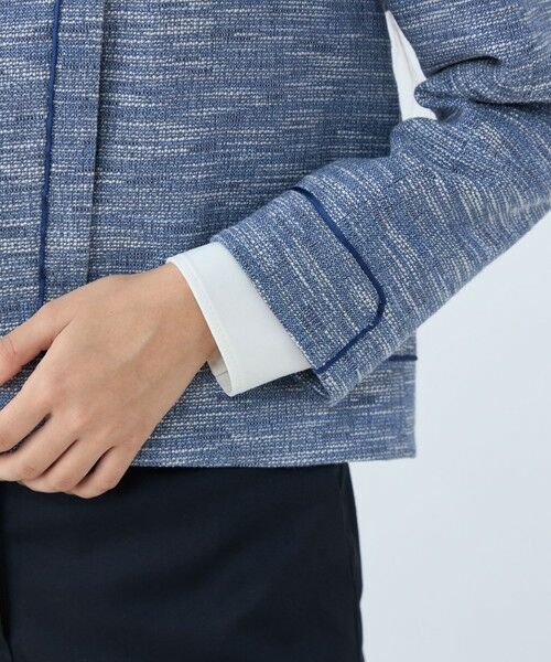 TOMORROWLAND / トゥモローランド ノーカラージャケット | ラメツイード クルーネックジャケット | 詳細8