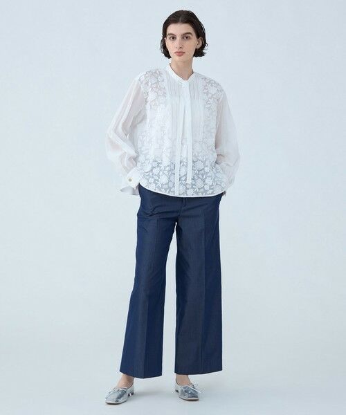 TOMORROWLAND / トゥモローランド シャツ・ブラウス（半袖以外） | ホワイトコンビネーション ボウタイブラウス | 詳細1