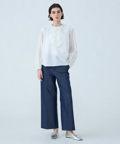 TOMORROWLAND / トゥモローランド シャツ・ブラウス（半袖以外） | ホワイトコンビネーション ラッフルブラウス | 詳細1