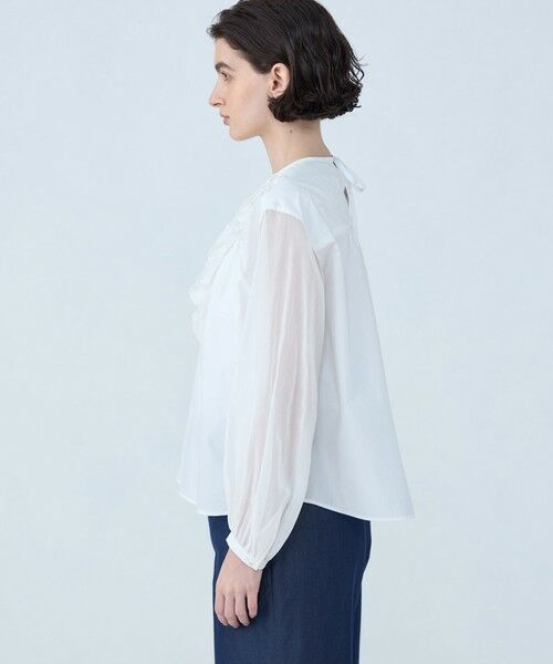 TOMORROWLAND / トゥモローランド シャツ・ブラウス（半袖以外） | ホワイトコンビネーション ラッフルブラウス | 詳細3