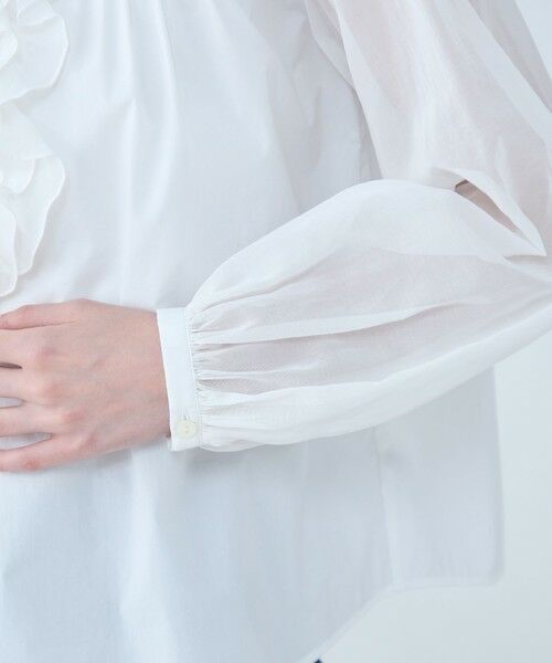 TOMORROWLAND / トゥモローランド シャツ・ブラウス（半袖以外） | ホワイトコンビネーション ラッフルブラウス | 詳細7