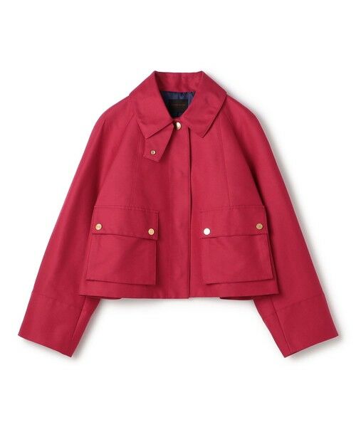 TOMORROWLAND / トゥモローランド ブルゾン | コットンシルクグログラン トラペーズワークジャケット(35 レッド)