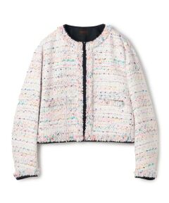 TOMORROWLAND / トゥモローランド ノーカラージャケット | パステルファンシー デニムコンビジャケット