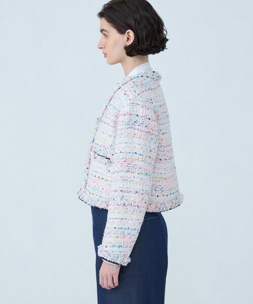 TOMORROWLAND / トゥモローランド ノーカラージャケット | パステルファンシー デニムコンビジャケット | 詳細3