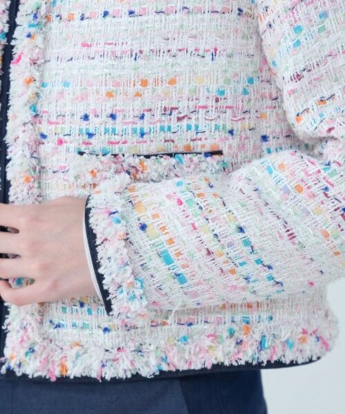 TOMORROWLAND / トゥモローランド ノーカラージャケット | パステルファンシー デニムコンビジャケット | 詳細7