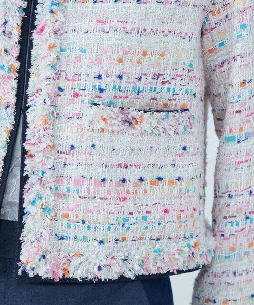 TOMORROWLAND / トゥモローランド ノーカラージャケット | パステルファンシー デニムコンビジャケット | 詳細9