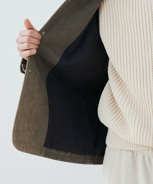 TOMORROWLAND / トゥモローランド レザーブルゾン・ジャケット | ヴィンテージラムレザー サドルスリーブブルゾン | 詳細5