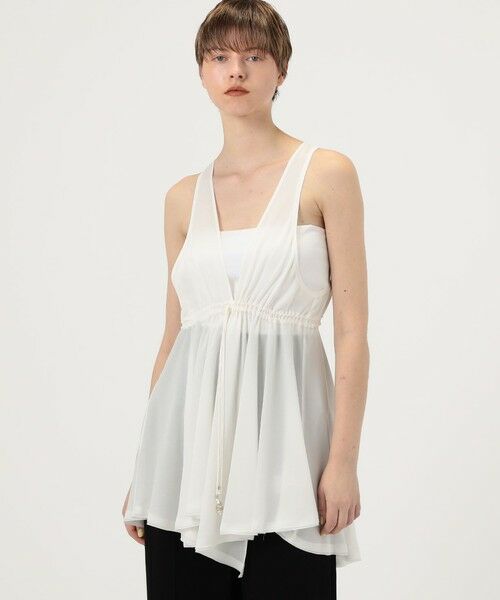 TOMORROWLAND / トゥモローランド シャツ・ブラウス | シルクジョーゼット ペプラムノースリーブブラウス | 詳細3