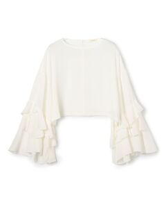 TOMORROWLAND / トゥモローランド シャツ・ブラウス（半袖以外） | シルクジョーゼット フリルスリーブブラウス