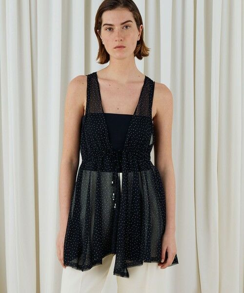 TOMORROWLAND / トゥモローランド シャツ・ブラウス | メタルドットプリント ペプラムノースリーブブラウス | 詳細2