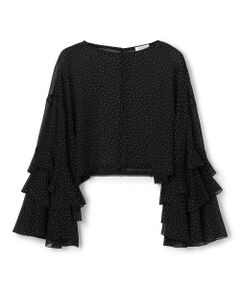 TOMORROWLAND / トゥモローランド シャツ・ブラウス（半袖以外） | メタルドットプリント フリルスリーブブラウス