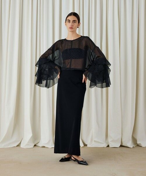 TOMORROWLAND / トゥモローランド シャツ・ブラウス（半袖以外） | メタルドットプリント フリルスリーブブラウス | 詳細1