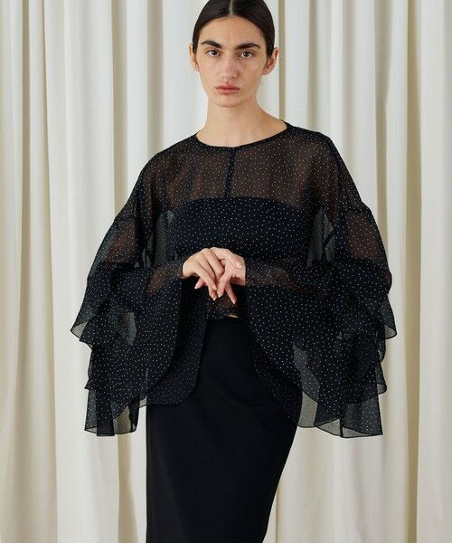 TOMORROWLAND / トゥモローランド シャツ・ブラウス（半袖以外） | メタルドットプリント フリルスリーブブラウス | 詳細3