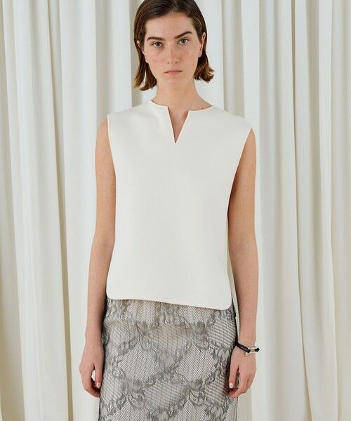 TOMORROWLAND / トゥモローランド ニット・セーター | レーヨンナイロンダブルフェイス スリットネックプルオーバー | 詳細2