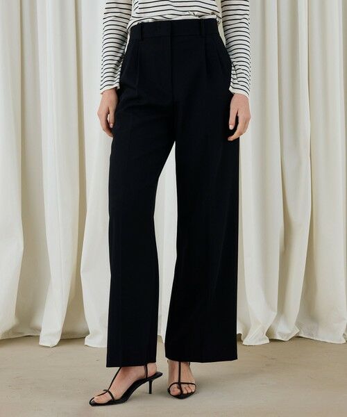 TOMORROWLAND DORMEUIL スラックス ウール アウト1プリーツストレートスラックス DORMEUIL BARATHEA