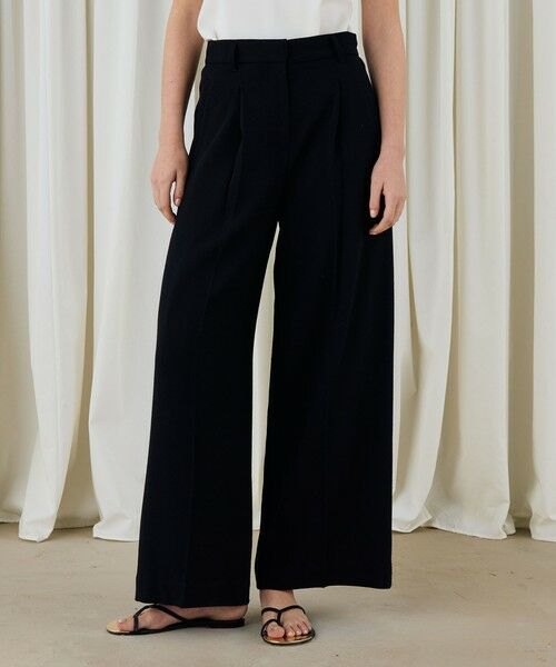 TOMORROWLAND / トゥモローランド スラックス・ドレスパンツ | ウールジョーゼット コルセット付きタックワイドパンツ | 詳細15