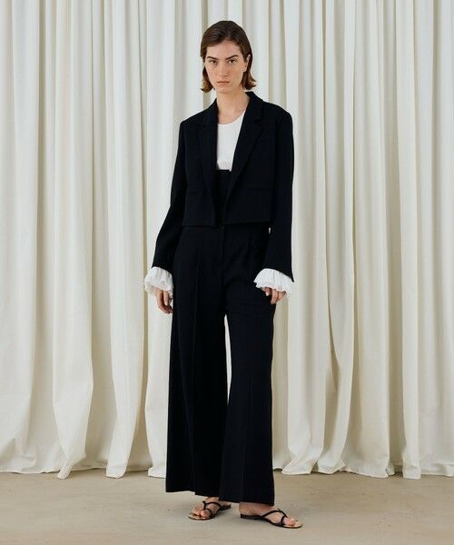 TOMORROWLAND / トゥモローランド スラックス・ドレスパンツ | ウールジョーゼット コルセット付きタックワイドパンツ | 詳細2