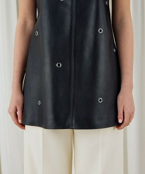 TOMORROWLAND / トゥモローランド ミニ丈・ひざ丈ワンピース | ラムレザーアイレット キャミドレス | 詳細7