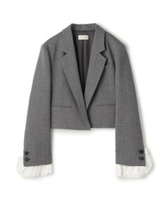 TOMORROWLAND / トゥモローランド テーラードジャケット | ウールジョーゼット クロップドジャケット