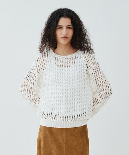 TOMORROWLAND / トゥモローランド ニット・セーター | オープンワークコットン クルーネックプルオーバー | 詳細2